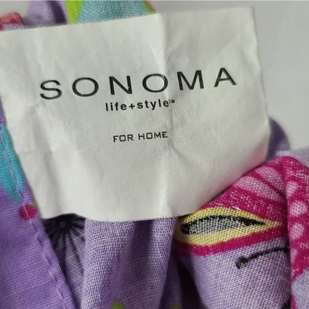 Sonoma Life + Style Home Colorful Butterfly Floral Valance Short Curtain
